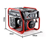 GENPOWER 4.2kW Peak 3kW Rated Generator Single-Phase Petrol - Site Portable - Rear View