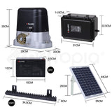 Sliding Gate Opener 5M Full Solar Automatic Driveway Sliding Electric Remote - Rear View