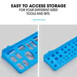 BAUMR-AG 69pc Wall Mounted Parts Bin Rack with Tool Holders - Blue - 45-Degree Angle