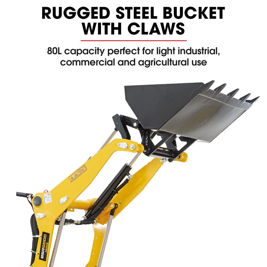 BAUMR-AG BSR5000 Mini Loader Skid Steer, with Bucket, 10hp OHV 4-Stroke Petrol Engine, 200kg Rated Operating Capacity