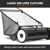 PlantCraft Push Lawn Sweeper, 26' Wide Leaf and Grass Clipping Collector