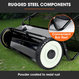 PlantCraft Push Lawn Sweeper, 26' Wide Leaf and Grass Clipping Collector
