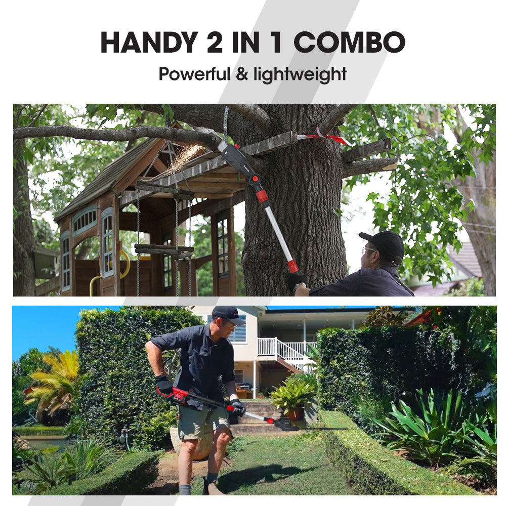 BAUMR-AG 20V SYNC Cordless Pole Saw & Hedge Trimmer Combo, 8 inch Chainsaw Pruner, Telescopic Handle