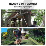 BAUMR-AG 20V SYNC Cordless Pole Saw & Hedge Trimmer Combo, 8 inch Chainsaw Pruner, Telescopic Handle, with Battery and Charger Kit - Side View