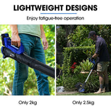 POWERBLADE 20V Leaf Blower & Line Trimmer / Edger Combo, Kit with 4.0Ah Battery & Fast Charger - Side View