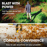 POWERBLADE 20V Leaf Blower & Line Trimmer / Edger Combo, Kit with 4.0Ah Battery & Fast Charger - 45-Degree Angle