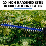 POWERBLADE 20V Cordless Pole Saw & Hedge Trimmer Combo, 8 Chainsaw Pruner & 20 Hedger, Telescopic Handle, Battery and Fast Charger Kit - Close-Up Angle