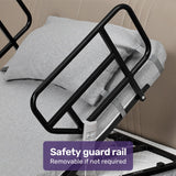 Equipmed Electric Adjustable Bed, Backrest and Leg Adjustment German-Engineered Power Lifting with Remote Control, Grey - Rear View