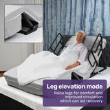 Equipmed Electric Adjustable Bed, Backrest and Leg Adjustment German-Engineered Power Lifting with Remote Control, Grey - Extra Image