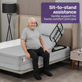 Equipmed Electric Adjustable Bed, Backrest and Leg Adjustment German-Engineered Power Lifting with Remote Control, Grey - Extra Image