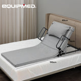 Equipmed Electric Adjustable Bed Backrest, German-Engineered Power Lifting Back Support with Remote Control, Full Length, Grey - Front View