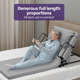 Equipmed Electric Adjustable Bed Backrest, German-Engineered Power Lifting Back Support with Remote Control, Full Length, Grey - Rear View