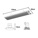 2 x BIO 2400W Outdoor Strip Heater, Electric Radiant Slimline Heat Bar Panel, 15A Plug - Extra Image