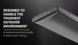 BIO 2400W Outdoor Strip Heater, Electric Slimline Radiant Heat Bar Panel, 15A Plug - Rear View