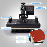 THERMOMATE 38x29cm 5in1 Swing Away Heat Press Machine, Includes T-Shirt, Mug, Cap, Plate Presses - Side View