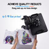 THERMOMATE 38x29cm 5in1 Swing Away Heat Press Machine, Includes T-Shirt, Mug, Cap, Plate Presses - 45-Degree Angle