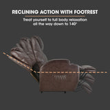 FORTIA Electric Massage Lift Recliner Chair Faux Leather 8 Point Massage Heating, Dark Crimson - Side View
