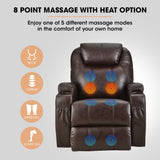 FORTIA Electric Massage Lift Recliner Chair Faux Leather 8 Point Massage Heating, Dark Crimson - 45-Degree Angle