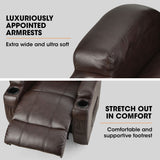 FORTIA Electric Massage Lift Recliner Chair Faux Leather 8 Point Massage Heating, Dark Crimson - Extra Image