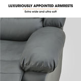 Fortia Luxury Recliner Lounge Chair, Single Faux Leather Armchair, for Home Theatre Cinema, Elderly, Grey - Extra Image