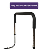 Equipmed Bed Assist Adjustable Hand Rail Support Aid for Seniors, 125kg Capacity, Bedside with Soft Grip Handle - Front View