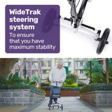 EQUIPMED Knee Scooter Walker, Disc Brake - Suspension Bag - Broken Leg Ankle Foot Mobility - Crutches Alternative - - Side View