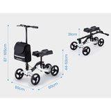 EQUIPMED Knee Scooter Walker, Disc Brake - Suspension Bag - Broken Leg Ankle Foot Mobility - Crutches Alternative - - Rear View