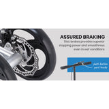 EQUIPMED Knee Scooter Walker, Disc Brake - Suspension Bag - Broken Leg Ankle Foot Mobility - Crutches Alternative - - Close-Up Angle