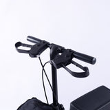 EQUIPMED Knee Scooter Walker, 10 inch Tyres Dual Brakes Bag - Broken Leg Ankle Foot Mobility - Crutches Alternative - Titanium colour - Front View