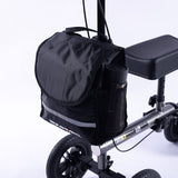 EQUIPMED Knee Scooter Walker, 10 inch Tyres Dual Brakes Bag - Broken Leg Ankle Foot Mobility - Crutches Alternative - Titanium colour - Side View