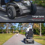 EQUIPMED Mobility Scooter, S-XXL comfortable size for all riders, 30km Max Range, 180kg capacity, Grey - 45-Degree Angle