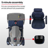 EQUIPMED Mobility Scooter, S-XXL comfortable size for all riders, 30km Max Range, 180kg capacity, Grey - Low Angle