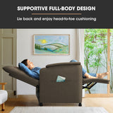 FORTIA Electric Armchair Recliner, Single Fabric Chair, Biege - Side View