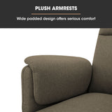 FORTIA Electric Armchair Recliner, Single Fabric Chair, Biege - Low Angle