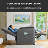 FORTIA Electric Armchair Recliner, Single Fabric Chair, Grey - Side View