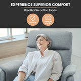 FORTIA Electric Armchair Recliner, Single Fabric Chair, Grey - Top-Down View