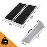 EQUIPMED 91cm Portable Folding Aluminium Access Ramp, 272kg Rated, Black Ultra-Grip, for Wheelchair, Mobility Scooter - 45-Degree Angle