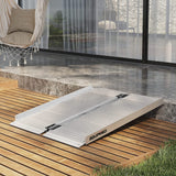 EQUIPMED 91cm Portable Folding Aluminium Access Ramp, 272kg Rated, for Wheelchair, Mobility Scooter, Rollator - Front View