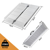 EQUIPMED 91cm Portable Folding Aluminium Access Ramp, 272kg Rated, for Wheelchair, Mobility Scooter, Rollator - 45-Degree Angle