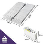 EQUIPMED 123cm Portable Folding Aluminium Access Ramp 272kg Rated, Silver, for Wheelchair, Mobility Scooter