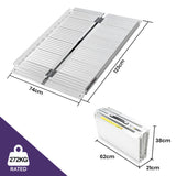 EQUIPMED 123cm Portable Folding Aluminium Access Ramp 272kg Rated, Silver, for Wheelchair, Mobility Scooter - Front View