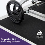 Equipmed 123cm Portable Folding Aluminium Access Ramp, 272kg Rated, Black Ultra-Grip, for Wheelchair, Mobility Scooter - Front View