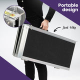 Equipmed 123cm Portable Folding Aluminium Access Ramp, 272kg Rated, Black Ultra-Grip, for Wheelchair, Mobility Scooter - Side View