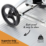 EQUIPMED 152cm Portable Folding Aluminium Access Ramp, 272kg Rated, for Wheelchair, Mobility Scooter, Rollator - Side View
