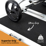 EQUIPMED 182cm Portable Folding Aluminium Access Ramp, 272kg Rated, Black Ultra-Grip, for Wheelchair, Mobility Scooter - Front View