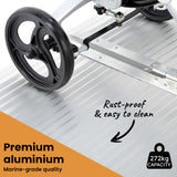 EQUIPMED 182cm Portable Folding Aluminium Access Ramp, 272kg Rated, for Wheelchair, Mobility Scooter, Rollator - Front View