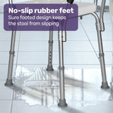EQUIPMED Shower Chair Bath Seat 120kg Capacity, with Arms, Adjustable Height, for Elderly, White - Top-Down View