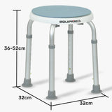 Equipmed Shower Chair Bath Stool, with 360-degree Swivel Rotating Seat for Elderly, White/Blue - Front View