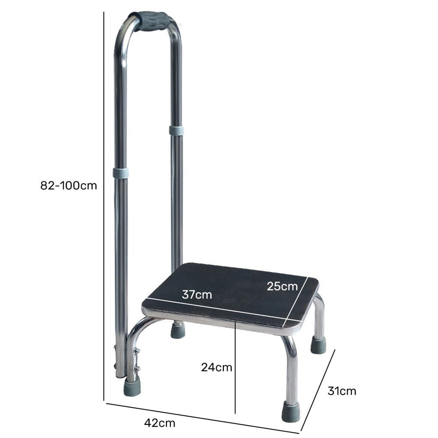 Equipmed Bath and Shower Assistance Step Mobility Aid, 150kg Max Capacity, with Handle Height Adjustment