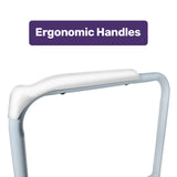 Equipmed Over Toilet Support Frame Safety Grab Aid Rail, 125kg Capacity, Adjustable Height and Width - Front View